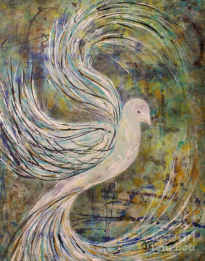 Dove Painting - The Journey Begins by Jane Chesnut