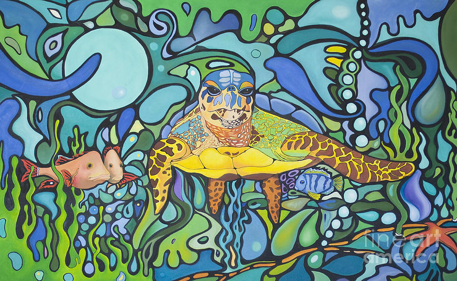 Turtle Painting - The Journey by Matthew Livsey