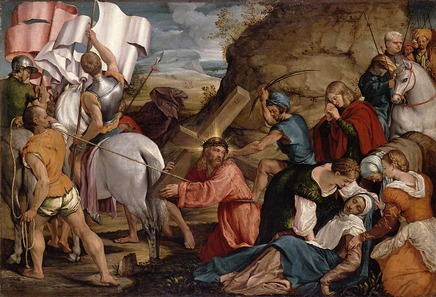 Madonna Painting - The Journey To Calvary, C.1540 by Jacopo Bassano