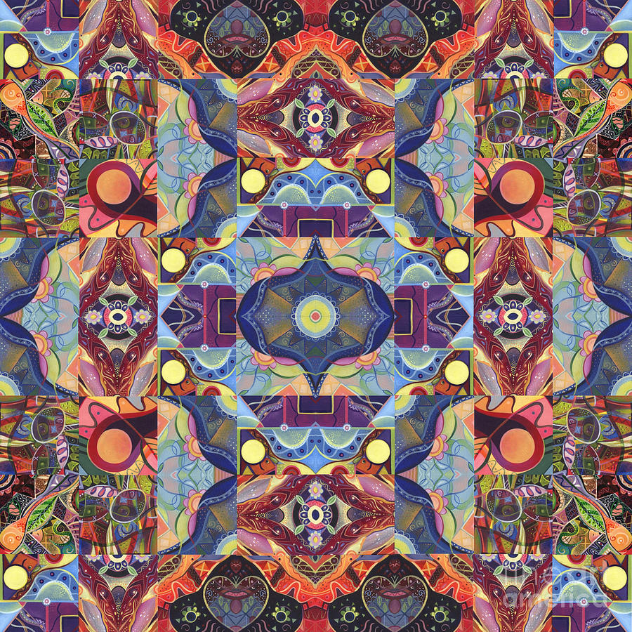 Abstract Mixed Media - The Joy of Design Mandala Series Puzzle 1 Arrangement 1 by Helena Tiainen
