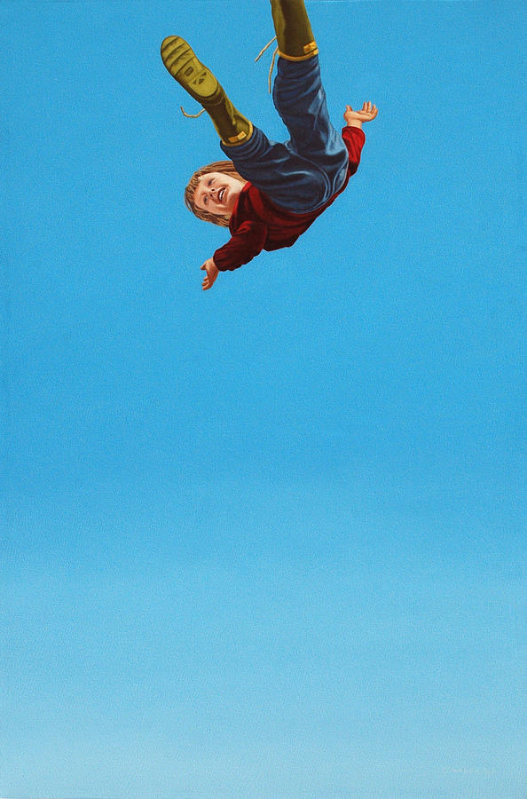 Figure Painting - The Joy of Falling by Allan OMarra