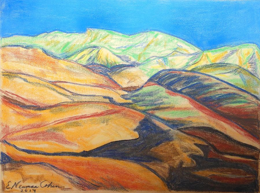 Mountain Drawing - The Judean Desert by Esther Newman-Cohen