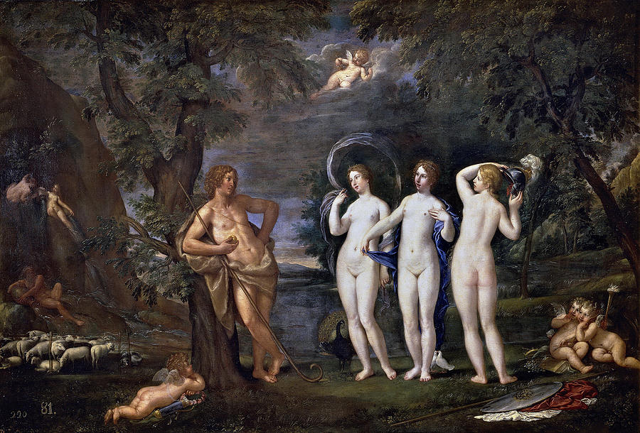 The Judgement of Paris Painting by Francesco  Albani