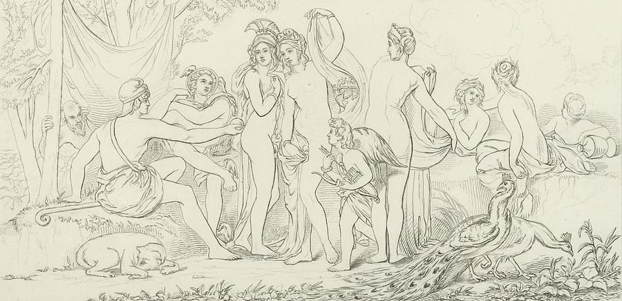 The Judgement of Paris Drawing by William Etty