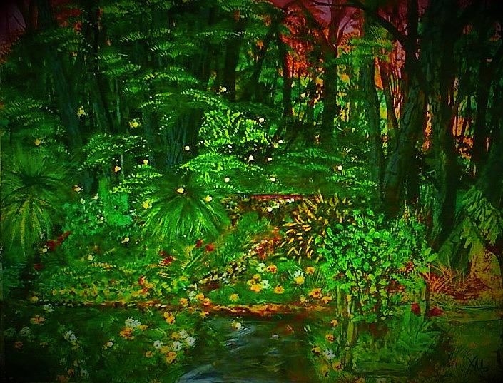 The Jungle of Pennsylvania Painting by Alexandria Weaselwise Busen