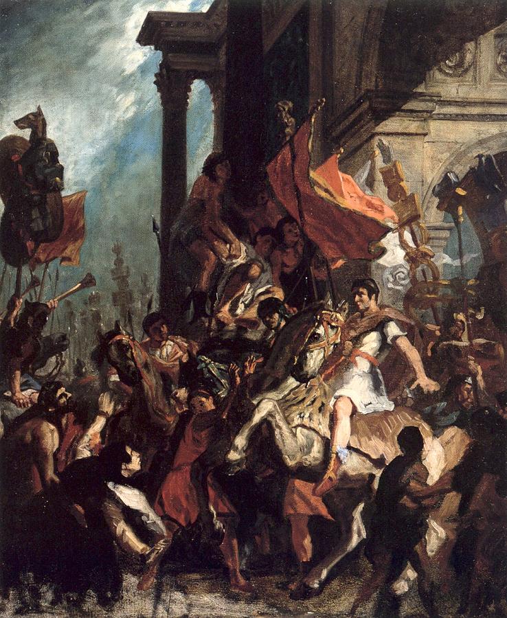 Eugene Delacroix Painting - The Justice of Trajan by Eugene Delacroix