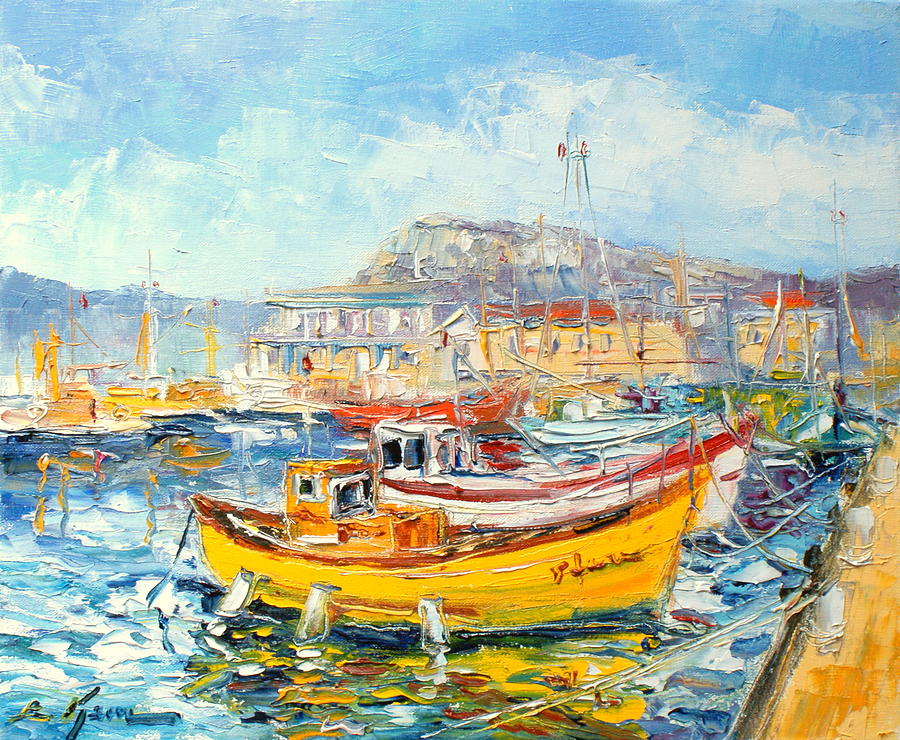 The Kalk Bay harbour Painting by Luke Karcz