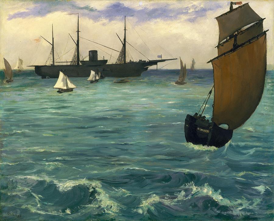 Edouard Manet Painting - The Kearsarge at Boulogne by Edouard Manet