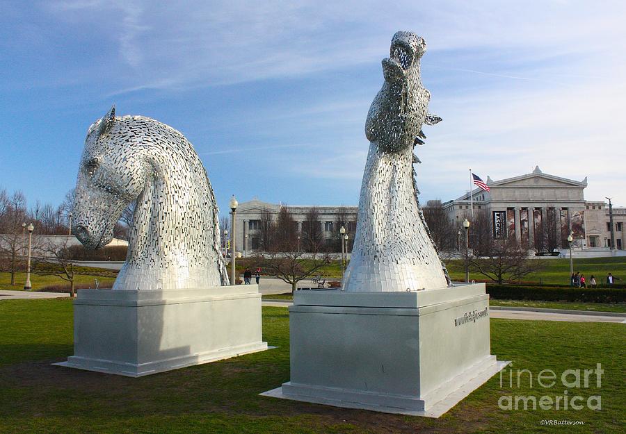 The Kelpies with the Field Museum Photograph by Veronica Batterson