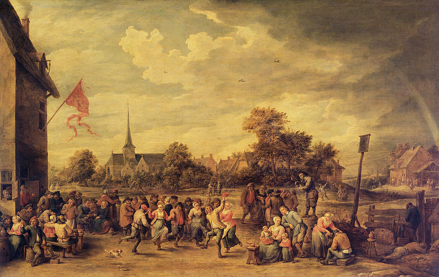 Dog Photograph - The Kermesse by David the Younger Teniers