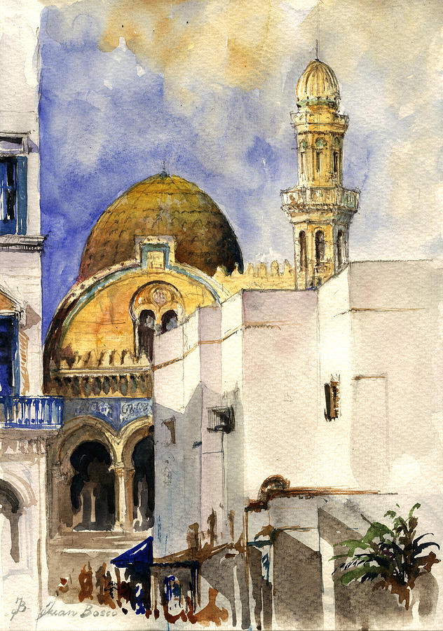 Desert Painting - The Ketchaoua Mosque by Juan  Bosco