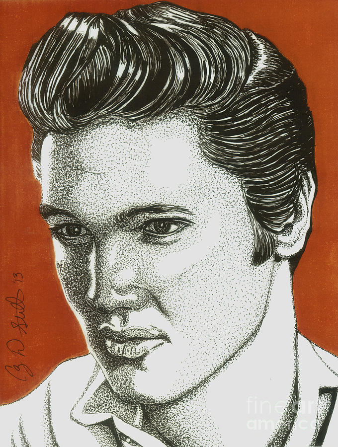 Elvis Presley Drawing - The King by Cory Still