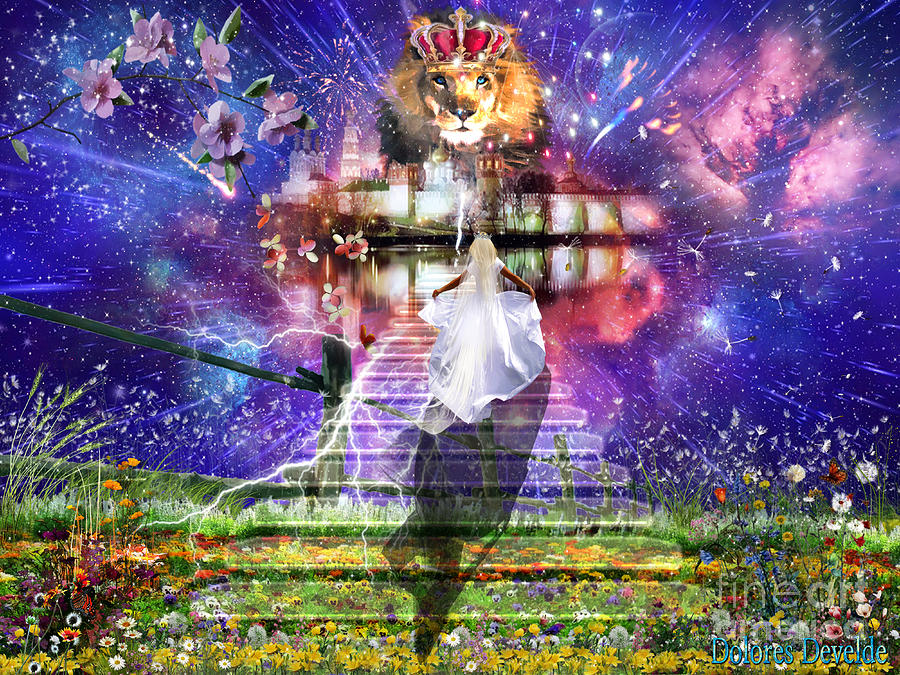 Heaven Lion Of Judah Digital Art - The King is here by Dolores Develde