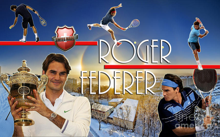 The KING Roger Federer Digital Art by Christopher Finnicum