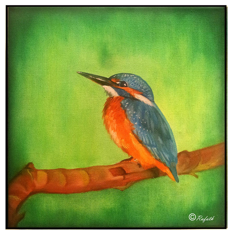 Bird Painting - The Kingfisher by Rafath Khan