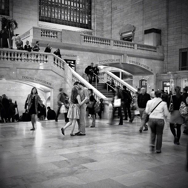 Love Photograph - The Kiss ... grand Central - Ny by Joel Lopez