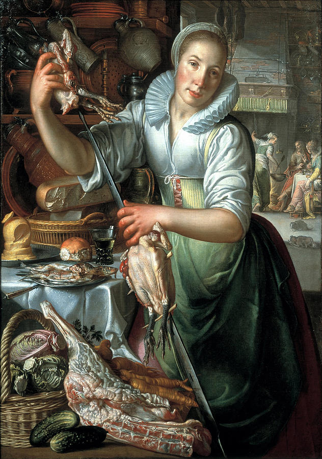 The kitchen maid Painting by Joachim Wtewael The kitchen maid Painting by Joachim Wtewael