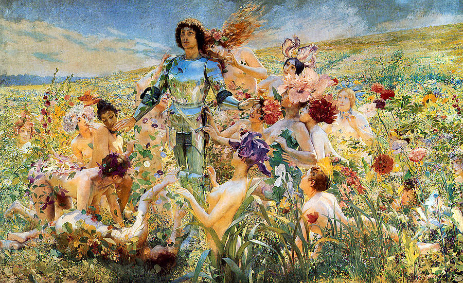 The Knight of the Flowers  Digital Art by Georges Antoine Rochegrosse