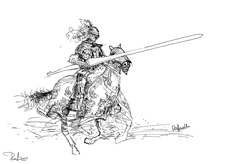 The knight Drawing by Raffaella Lunelli