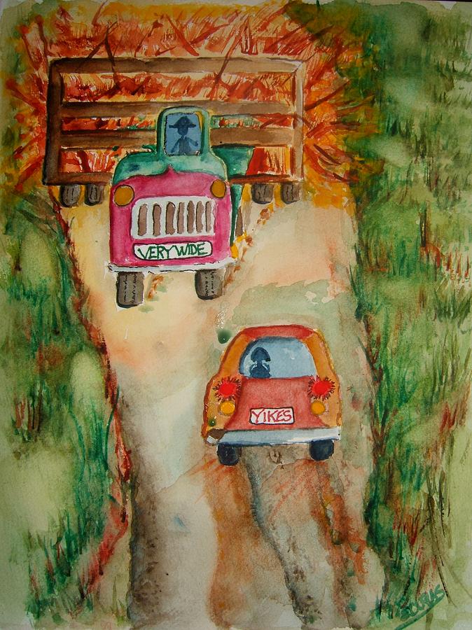 Cork Painting - The L Road Boreen Surprise by Elaine Duras