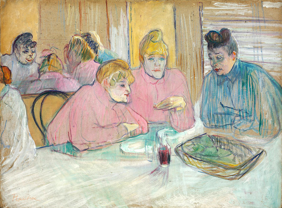 Henri De Toulouse Lautrec Painting - The Ladies in the Dining Room by Henri de Toulouse-Lautrec