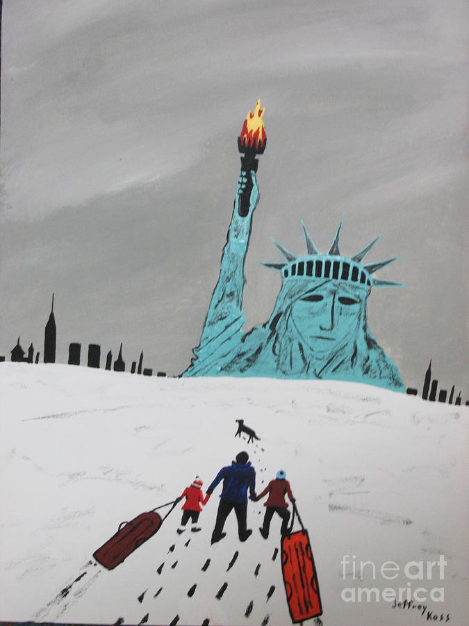 New York City Painting - The Lady In Deep Snow by Jeffrey Koss