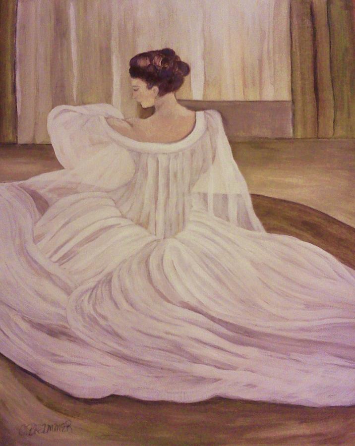 Portrait Painting - The Lady in White by Christy Saunders Church