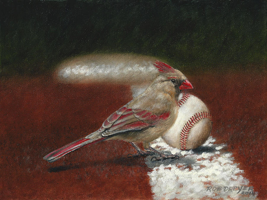 The Lady Loves Her Baseball Painting by Dreyer Wildlife Print Collections 
