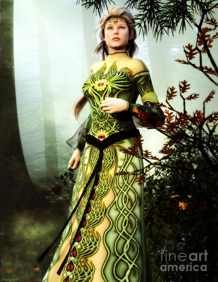 The Lady Of Sherwood Digital Art by Gabor Gabriel Magyar - Forgottenangel
