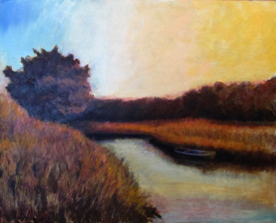 South Carolina Low Country Painting - The Lady of the Lake by David Zimmerman
