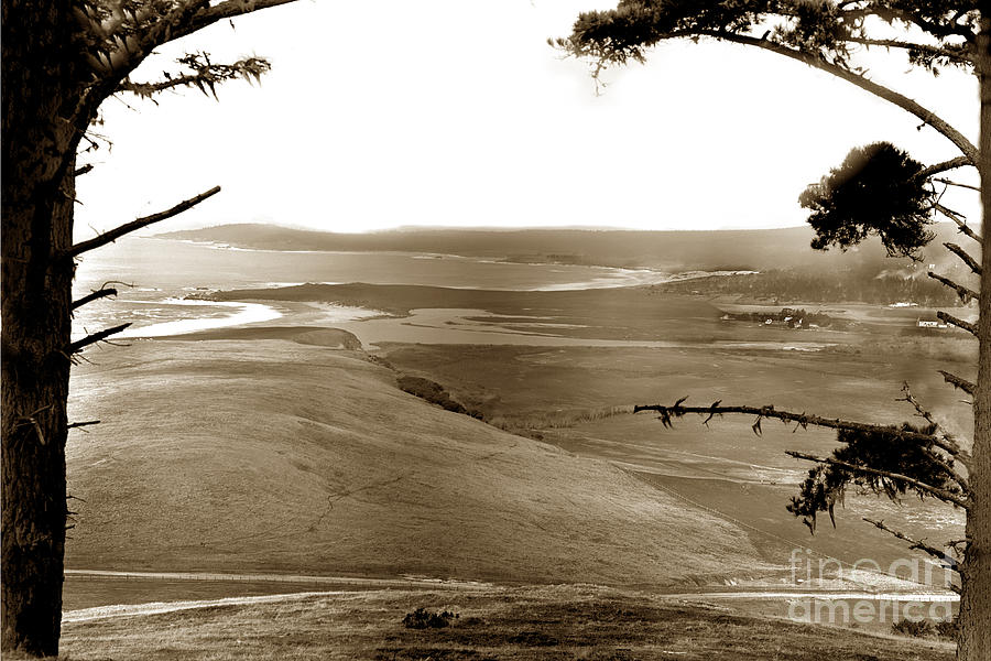 Lagoon Photograph - The lagoon at the mouth of the Carmel River  from Fish Ranch California 1905 by Monterey County Historical Society
