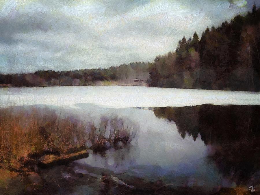 Nature Digital Art - The lake in my little village by Gun Legler