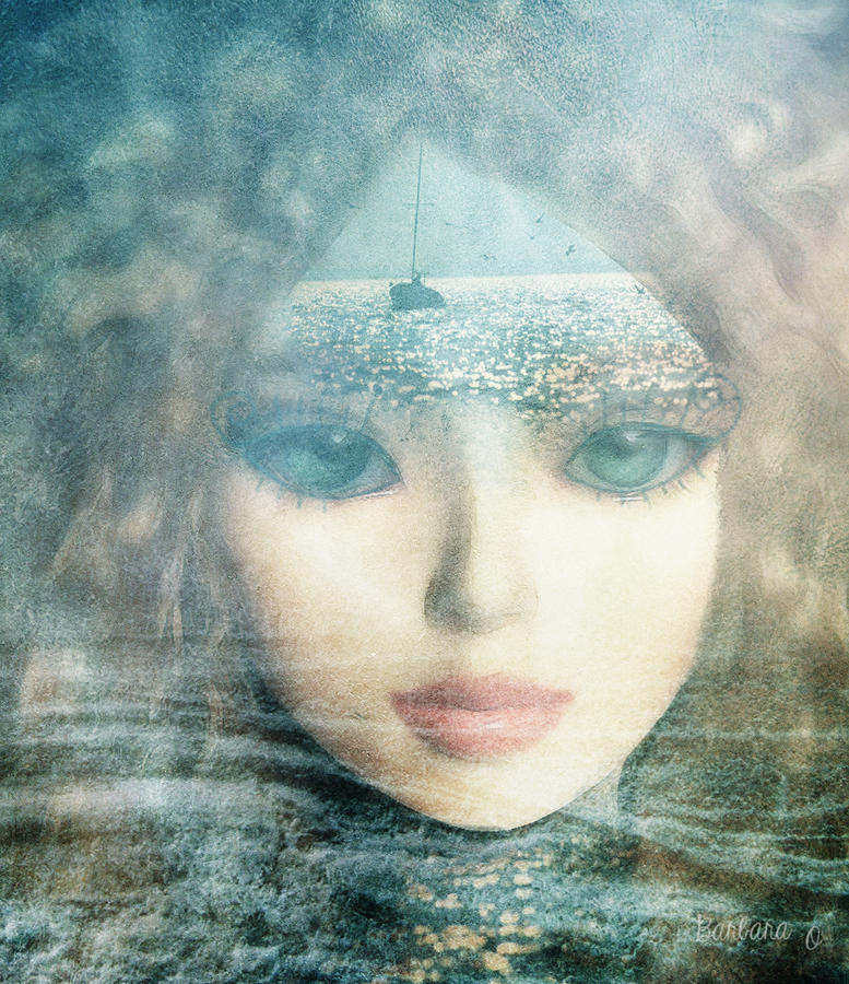 Fairy Digital Art - The Lake Muse by Barbara Orenya