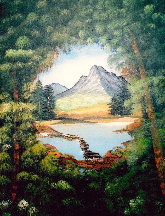 The Lake Path Painting by Sylviane Nuccio