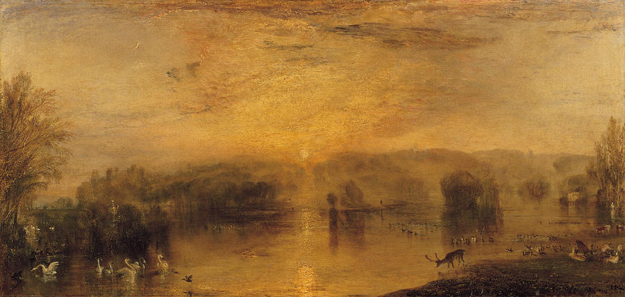 The Lake, Petworth Sunset, A Stag Drinking, C.1829 Photograph by Joseph Mallord William Turner