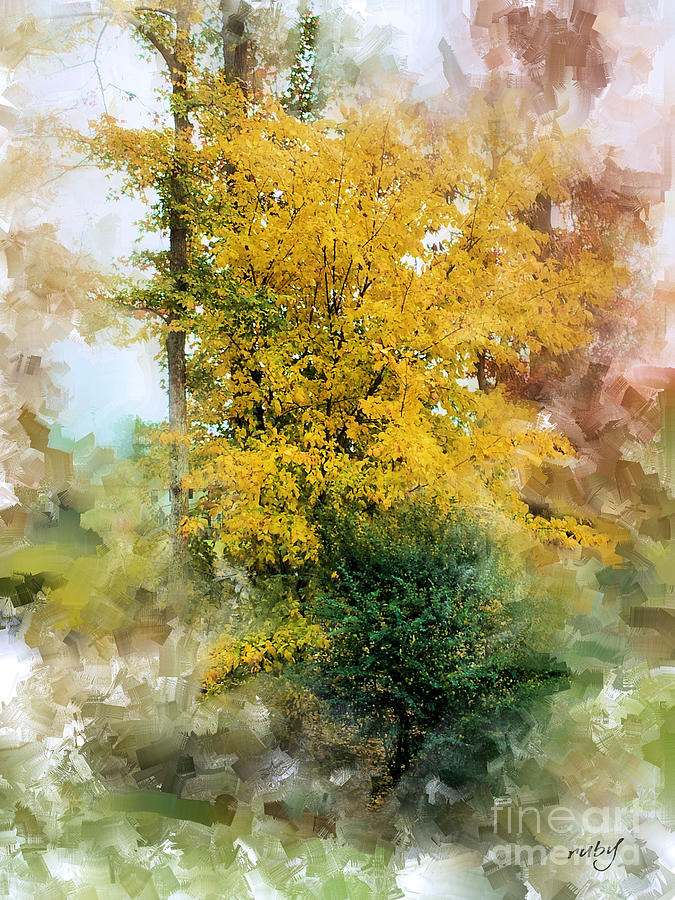 The Lake Trees Digital Art by Ruby Cross