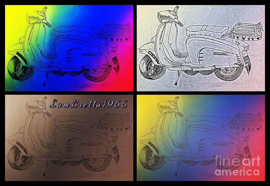 The Lambretta 1966 Drawing by Joan-Violet Stretch