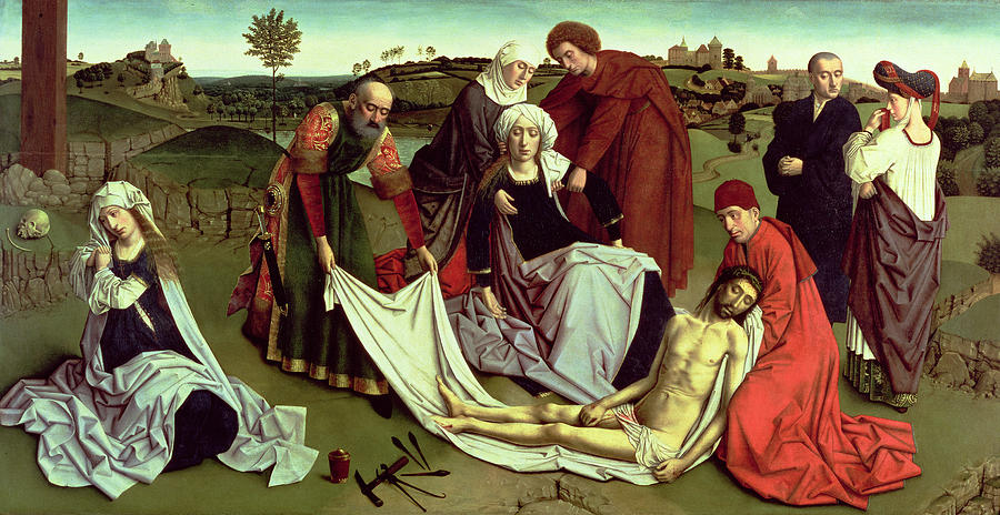 Hammer Photograph - The Lamentation Over The Dead Christ Oil On Panel by Petrus Christus Hammer Photograph - The Lamentation Over The Dead Christ Oil On Panel by Petrus Christus