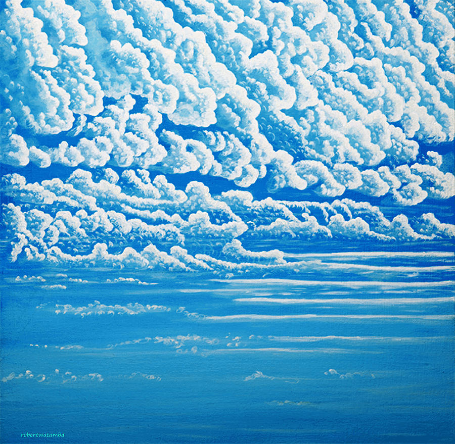 The land of clouds Painting by Robert Watamba