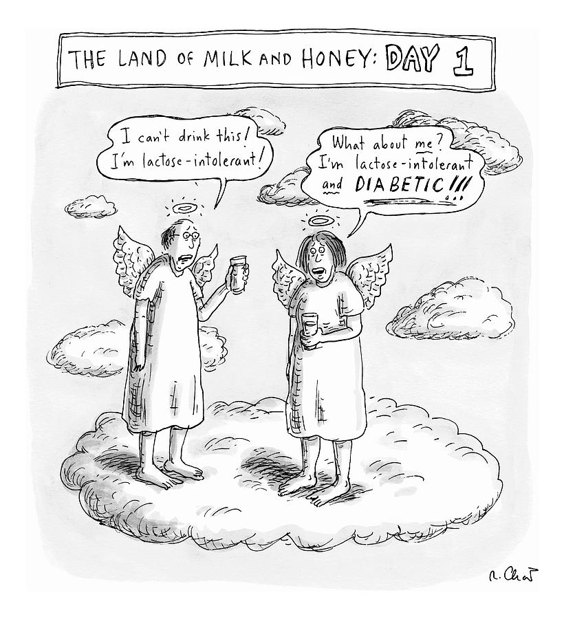 The Land Of Milk And Honey: Day 1 Drawing by Roz Chast