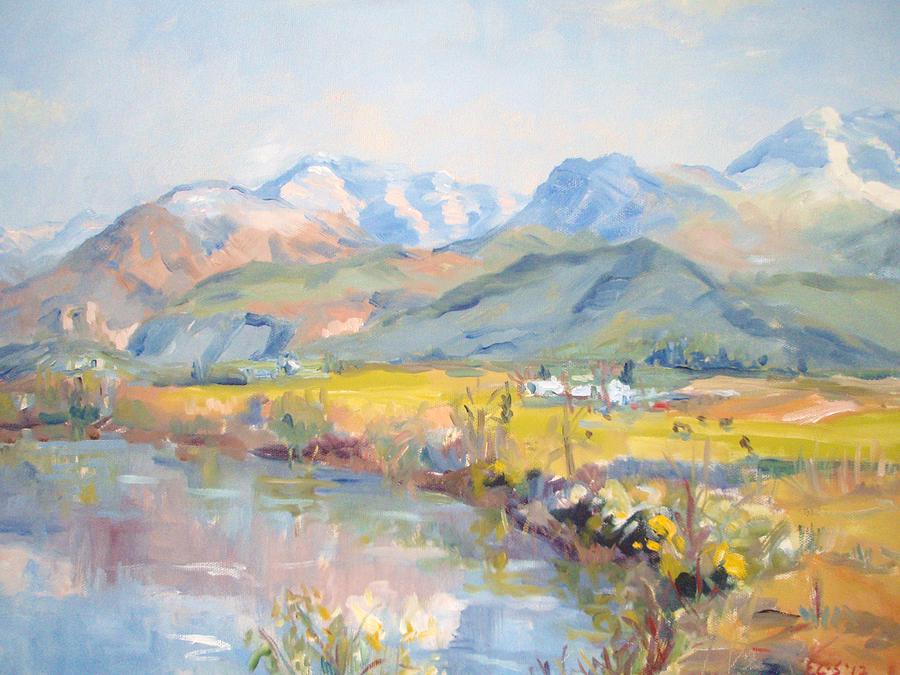 The Langeberg Mountains Western Cape Painting by Elinor Fletcher