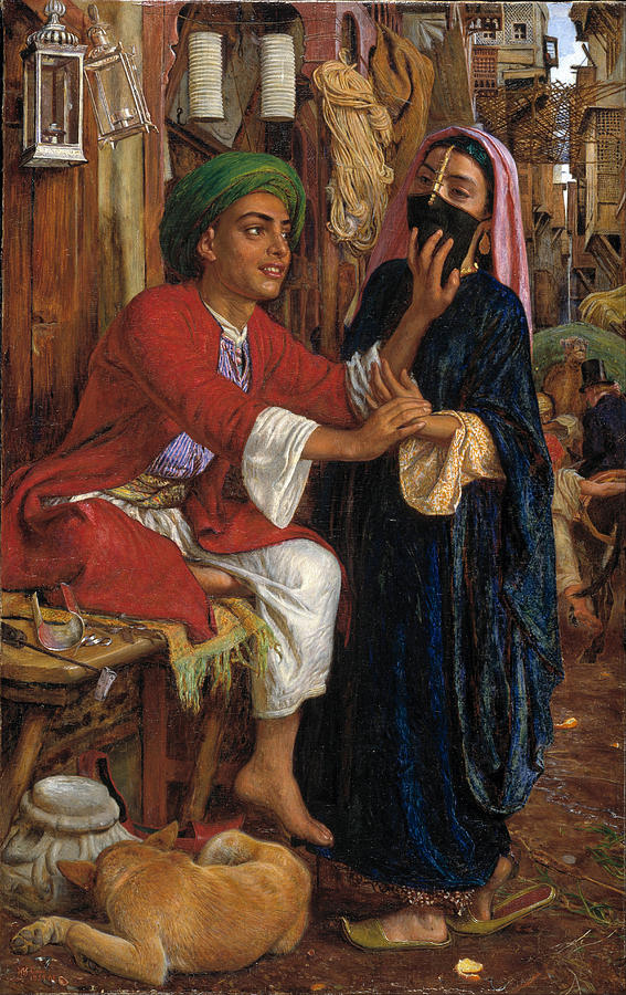The Lantern Makers Courtship. A Street Scene in Cairo Painting by William Holman Hunt