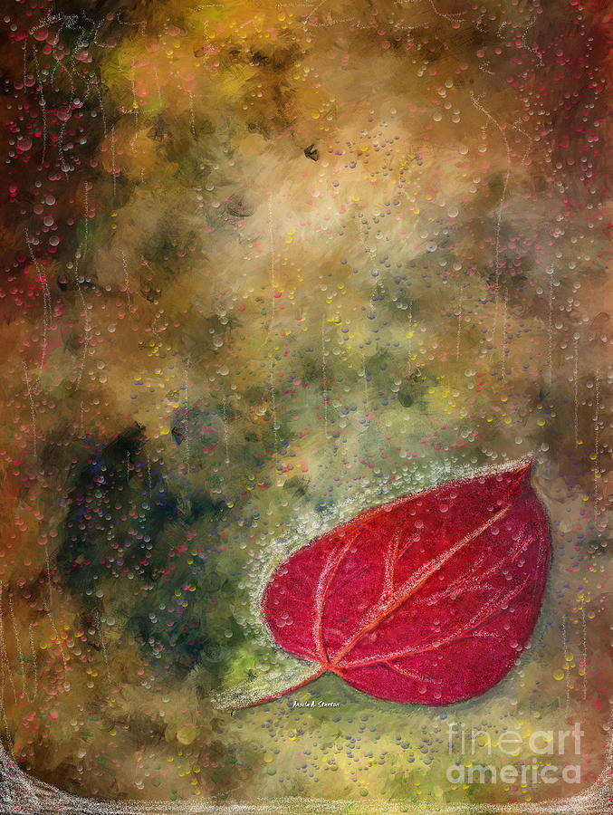 The Last Autumn Leaf Painting by Angela Stanton