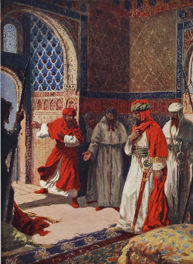 Muslim Drawing - The Last Council Of Boabdil by John Harris Valda