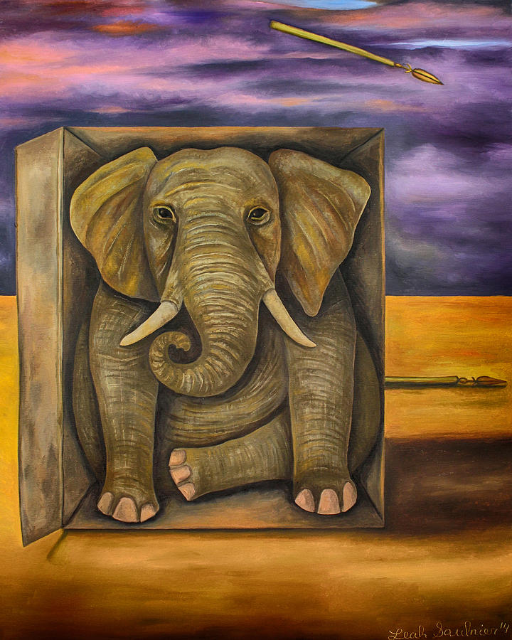 The Last Elephant edit 2 Painting by Leah Saulnier The Painting Maniac