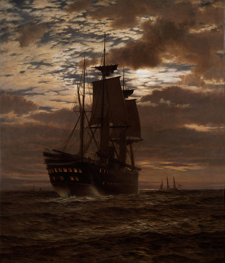 Boat Painting - The Last Indian Troopship Hms Malabar by Charles Parsons Knight