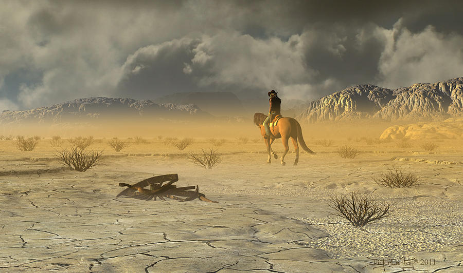 Desert Digital Art - The Last Ranger by Dieter Carlton