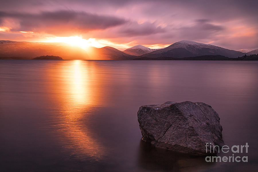 Sunset Photograph - The Last Rays  Loch Lomond by John Farnan