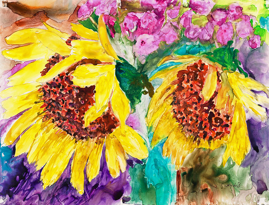 The Last Sunflower Painting by Gary DeBroekert
