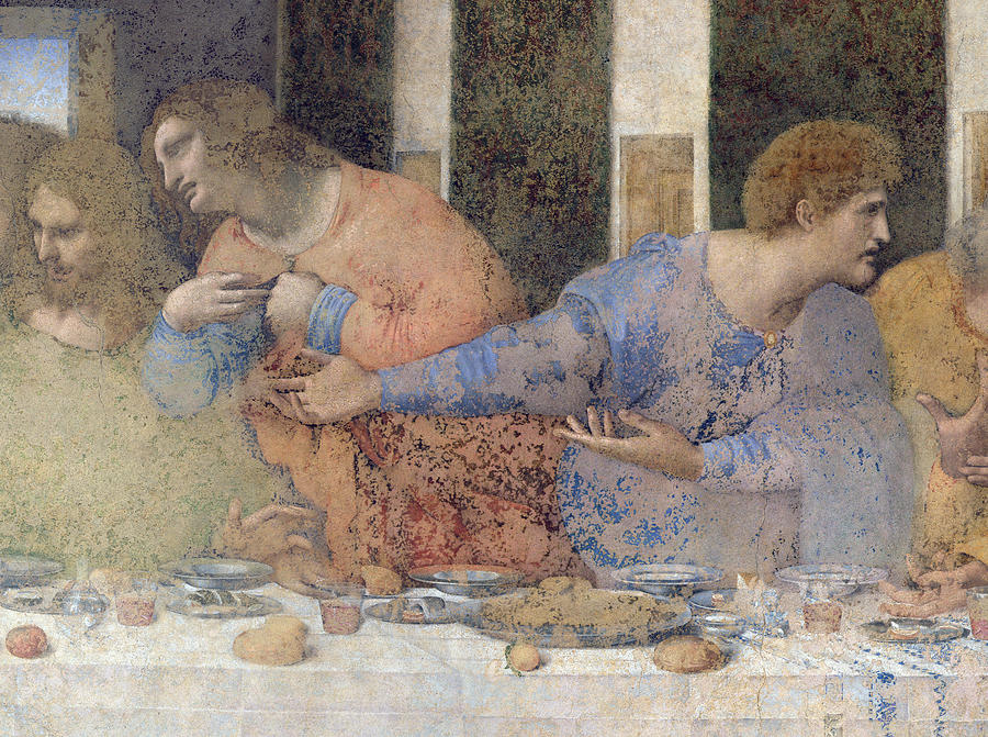 Detail of The Last Supper Painting by Leonardo da Vinci